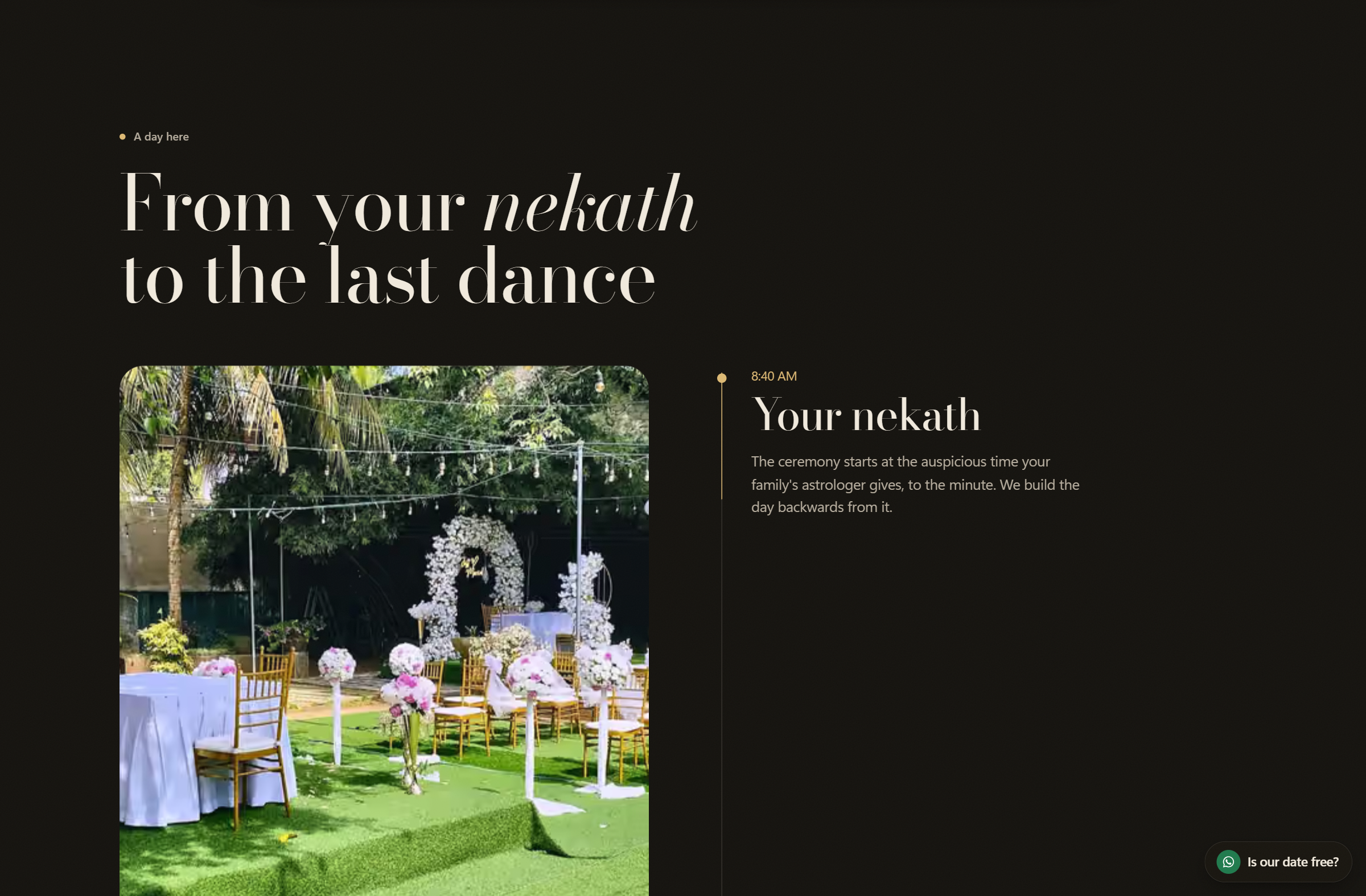 A day here — from your nekath to the last dance, hour by hour
