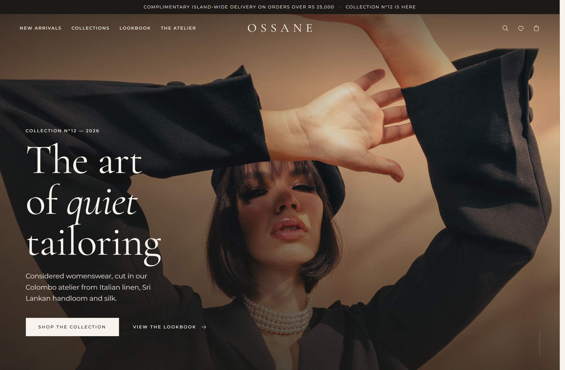 Maison Ossane — Hero — “The art of quiet tailoring”, Collection N°12