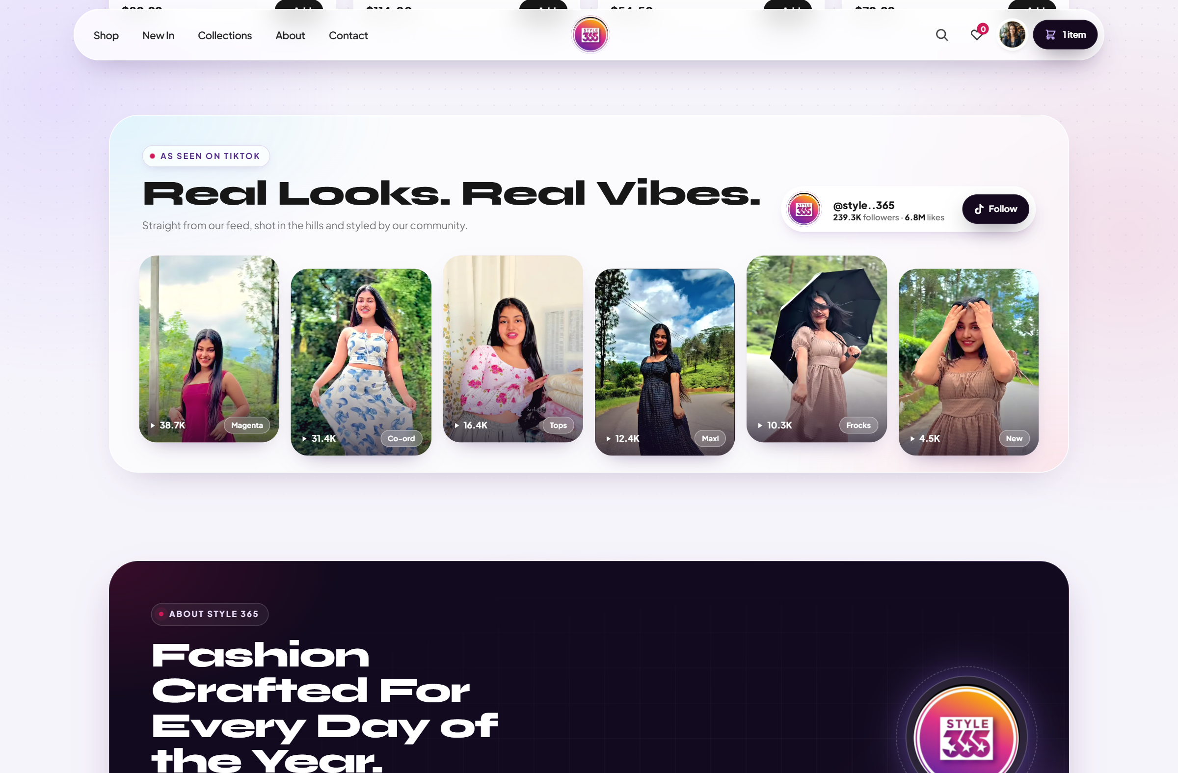 Real looks, real vibes — the TikTok feed on the page